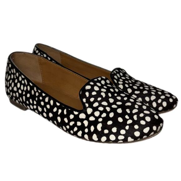 J. Crew Cora Calf Hair Loafers Cheetah Print Black and white women's size 6 - Picture 2 of 16